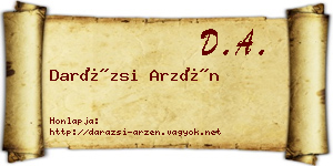 Darázsi Arzén névjegykártya